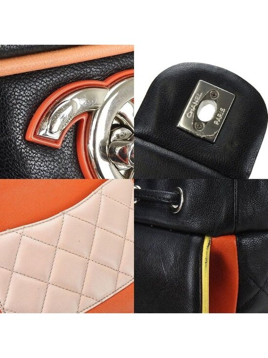 Chanel Backpack Quilted Lambskin Leather 23 rd Black Multicolor main image 4